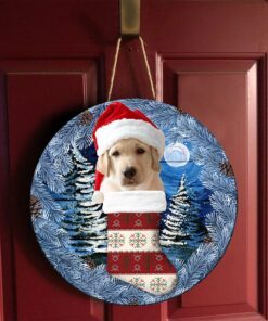 yellow labrador christmas wooden sign ps1210t4wd 8894