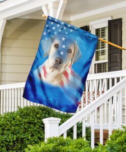 yellow labrador dog american flag 7615