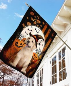 Yellow Labrador Happy Halloween Flag