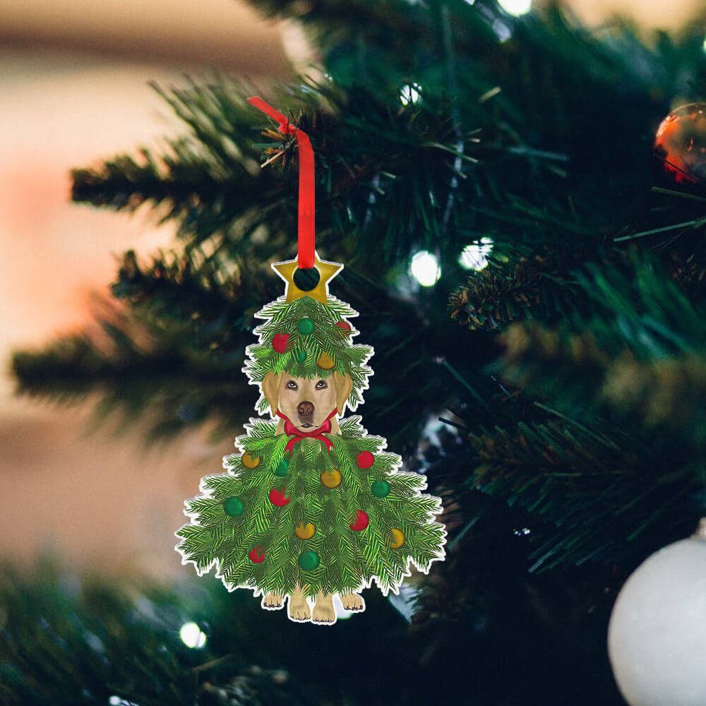 Yellow Labrador Retriever Dog Custom - Shaped Ornament Christmas Tree NTB341O - Image 3