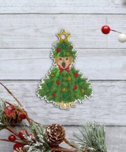 yellow labrador retriever dog custom shaped ornament christmas tree ntb341o 8927