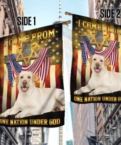 yellow labrador retriever dog flag one nation under god lnt91f 1985
