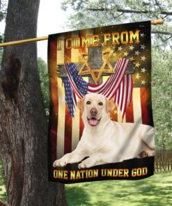 yellow labrador retriever dog flag one nation under god lnt91f 2198