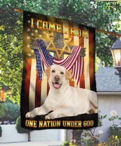 Yellow Labrador Retriever Dog Flag One Nation Under God LNT91F