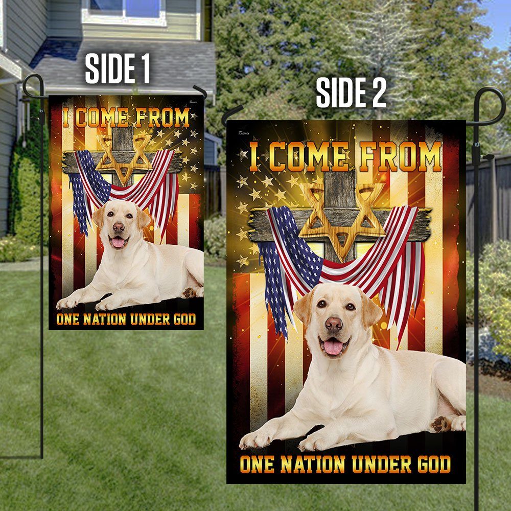 Yellow Labrador Retriever Dog Flag One Nation Under God LNT91F - Image 6