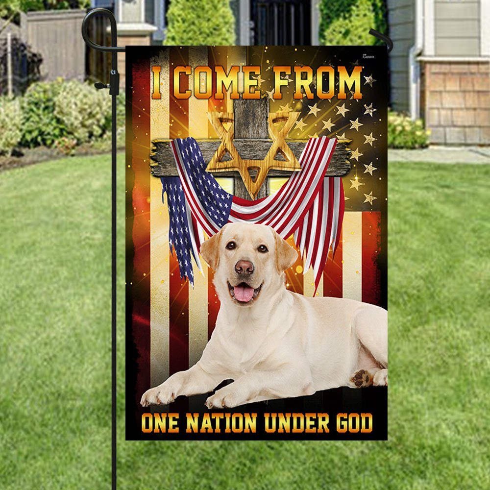 Yellow Labrador Retriever Dog Flag One Nation Under God LNT91F - Image 5