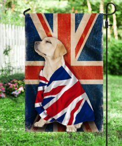yellow labrador retriever flag patriotic dog anl08fv1 5342