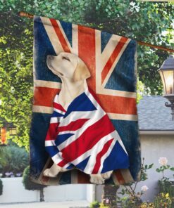 yellow labrador retriever flag patriotic dog anl08fv1 8563