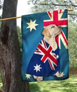 yellow labrador retriever flag patriotic dog anl10fv1 2999