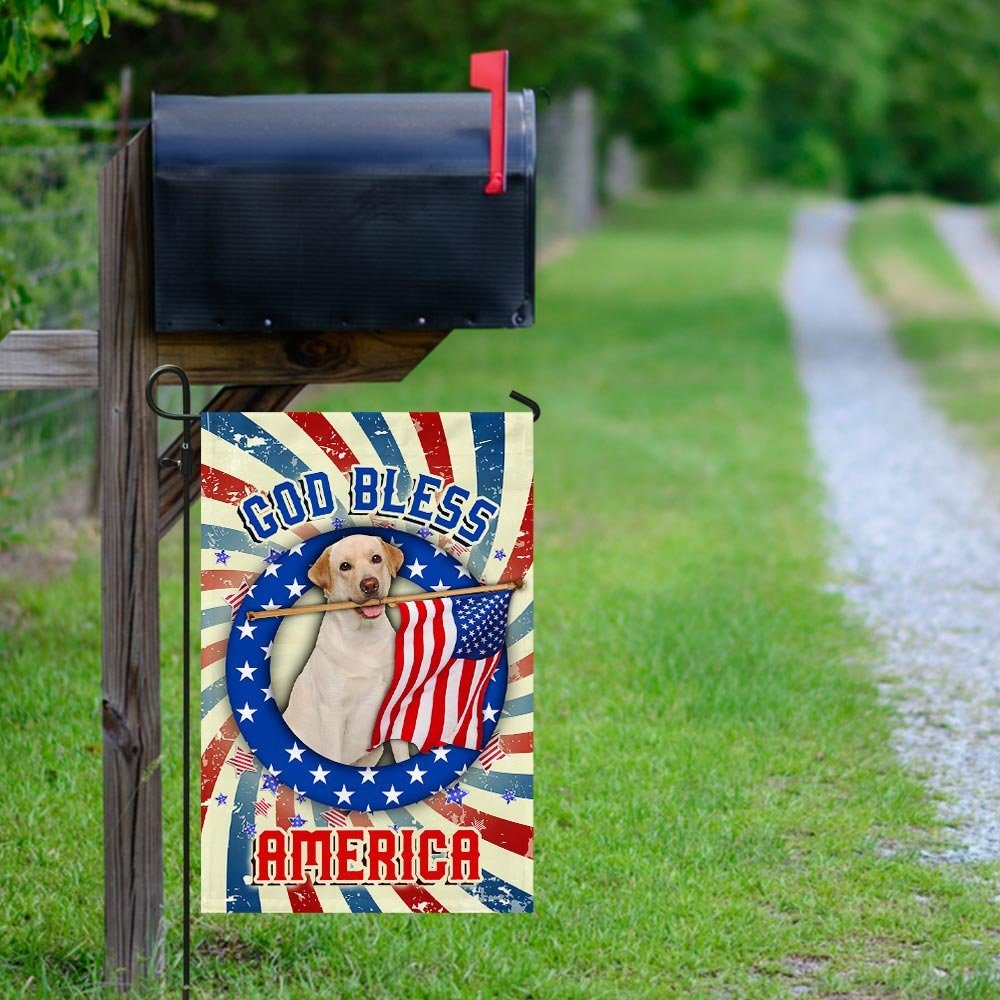 Yellow Labrador Retriever God Bless America 4th Of July Flag QNK833Fv1a - Image 9