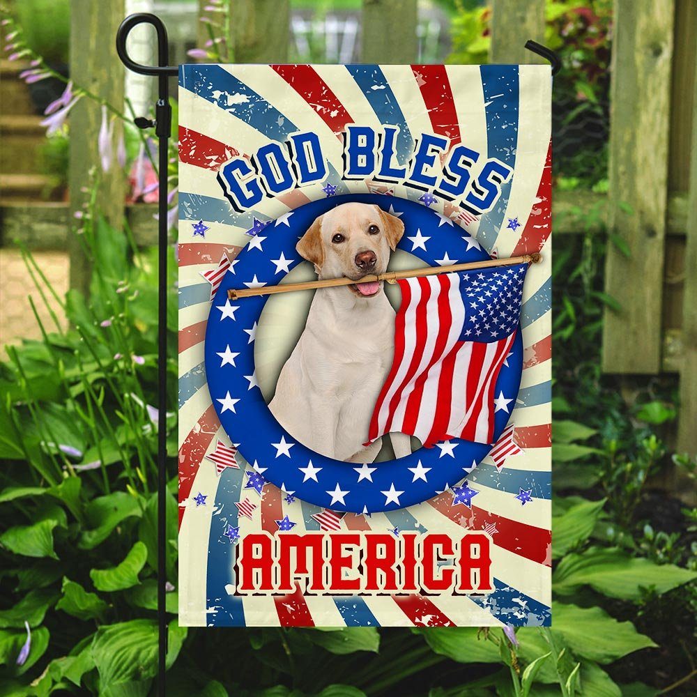 Yellow Labrador Retriever God Bless America 4th Of July Flag QNK833Fv1a - Image 7