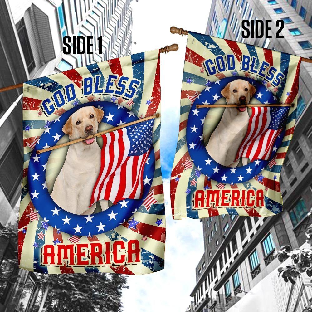 Yellow Labrador Retriever God Bless America 4th Of July Flag QNK833Fv1a - Image 4