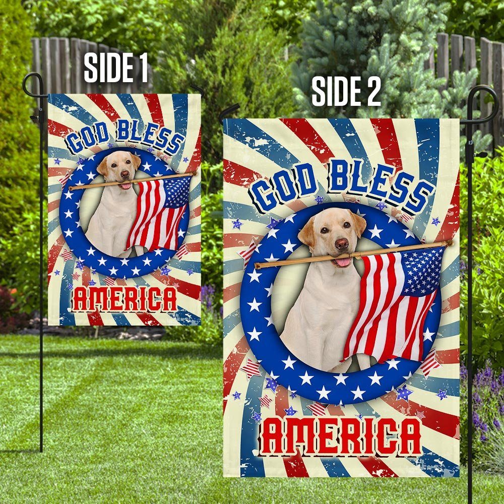 Yellow Labrador Retriever God Bless America 4th Of July Flag QNK833Fv1a - Image 8