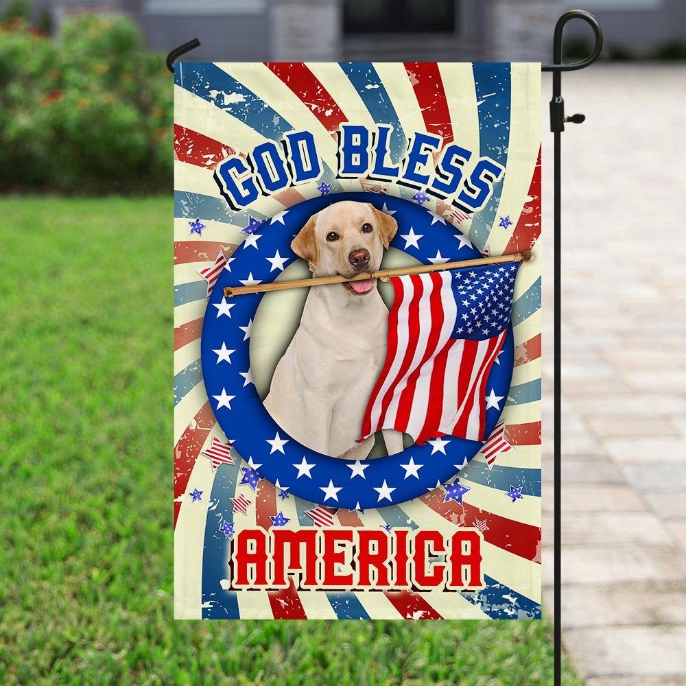Yellow Labrador Retriever God Bless America 4th Of July Flag QNK833Fv1a - Image 6