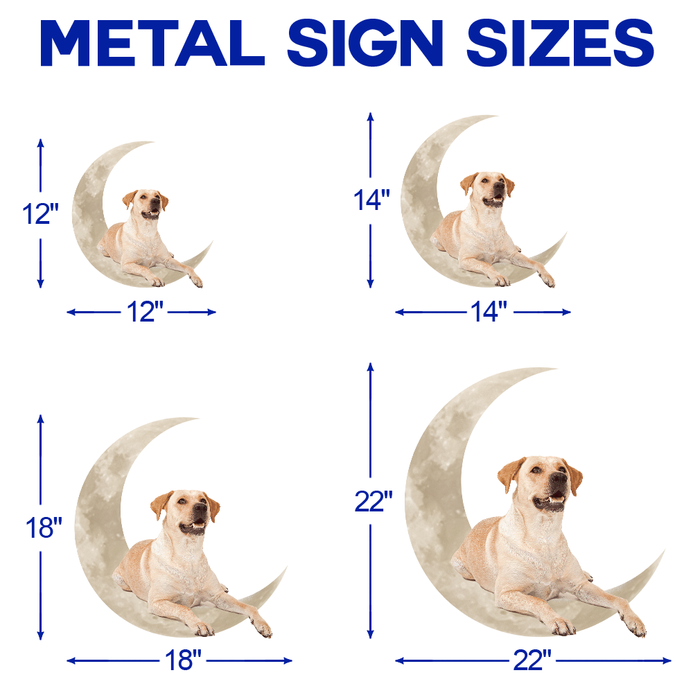 Yellow Labrador Retriever On The Moon Hanging Metal sign QNK1012MSv1a - Image 5
