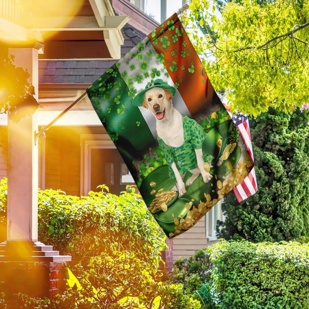 Yellow Labrador St. Patrick's Day Flag