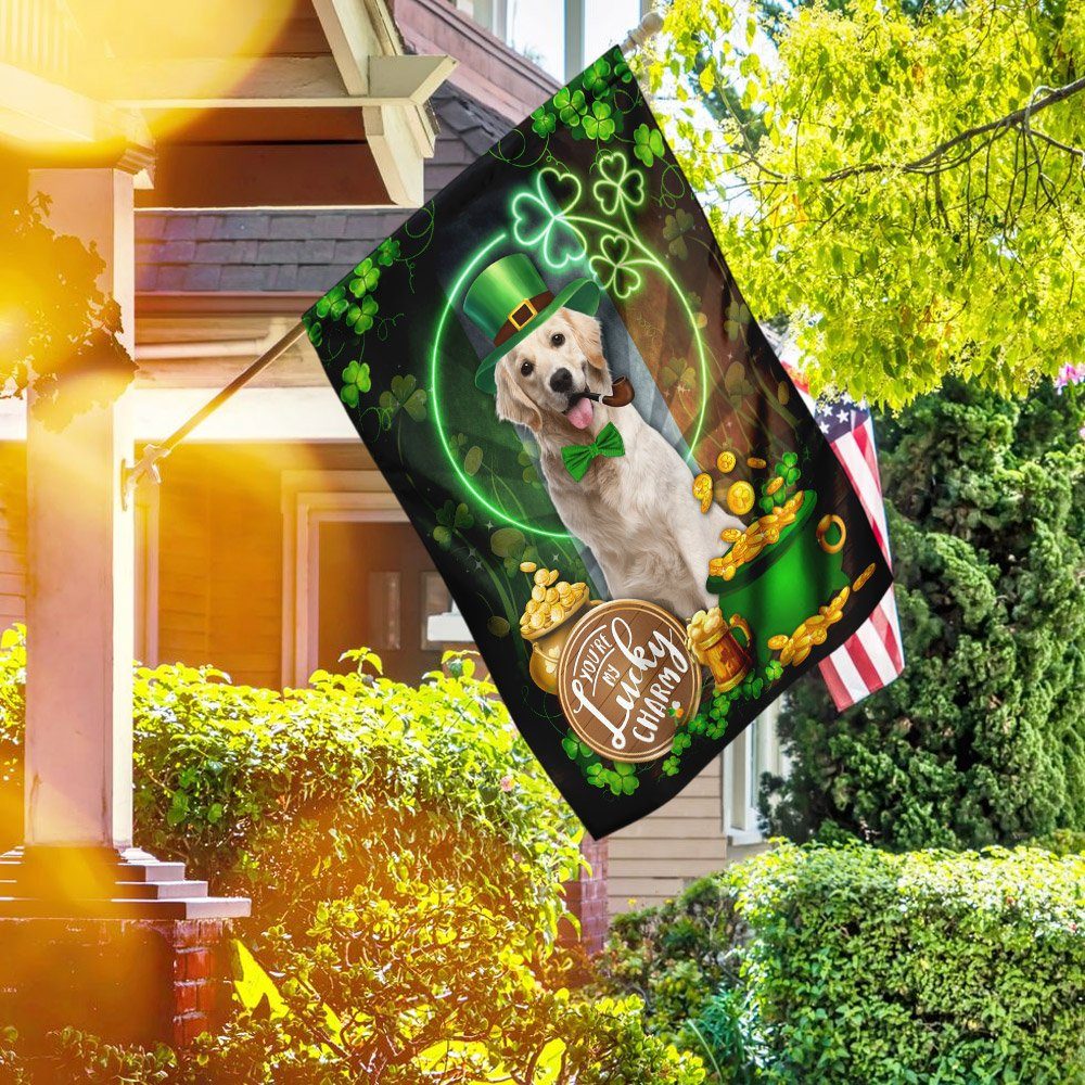 Yellow Labrador You Are My Lucky Charm Irish Flag