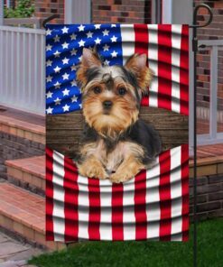yorkie. yorkshire terrier american flag thb3647fv1 1888