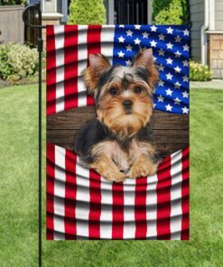 yorkie. yorkshire terrier american flag thb3647fv1 2333