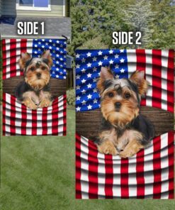 yorkie. yorkshire terrier american flag thb3647fv1 3138