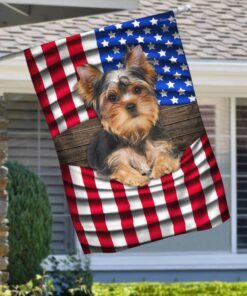 yorkie. yorkshire terrier american flag thb3647fv1 4822