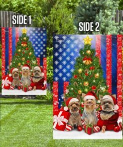 yorkie christmas flag flagwix™ yorkshire terrier merry christmas flag 3708