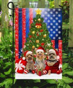 yorkie christmas flag flagwix™ yorkshire terrier merry christmas flag 6446