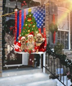 Yorkie Christmas Flag Flagwix™ Yorkshire Terrier Merry Christmas Flag