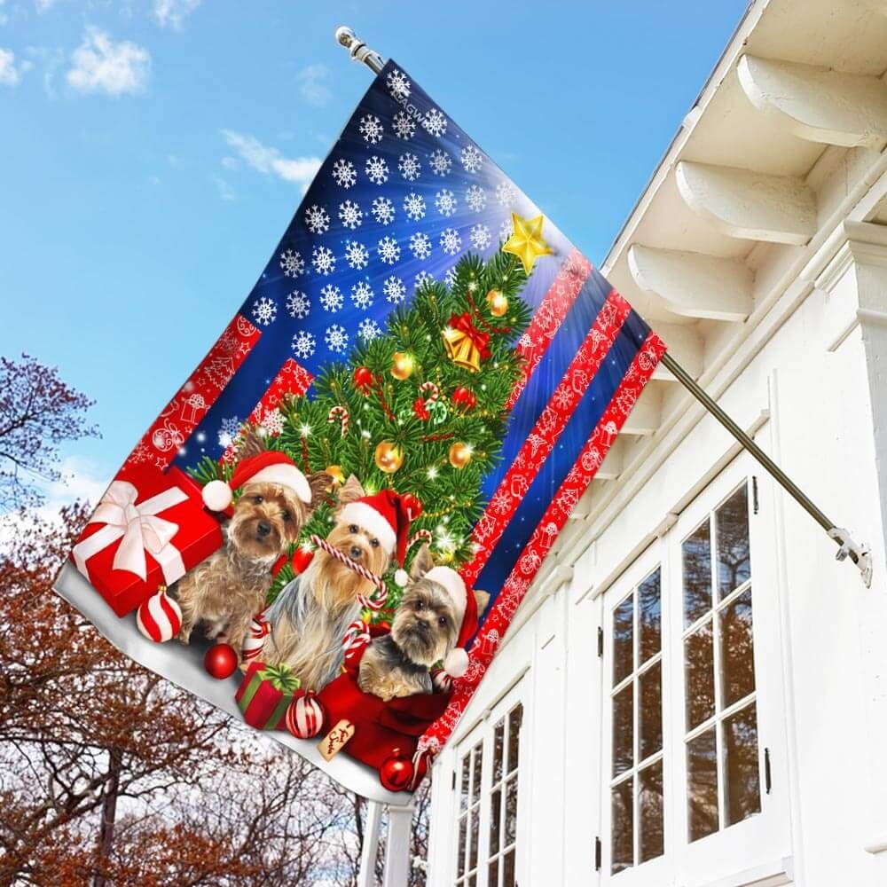 Yorkie Christmas Flag Flagwix™ Yorkshire Terrier Merry Christmas Flag - Image 3