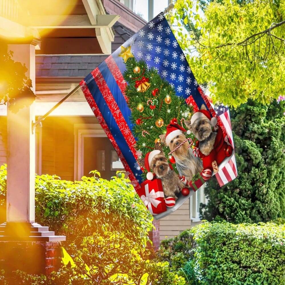 Yorkie Christmas Flag Flagwix™ Yorkshire Terrier Merry Christmas Flag - Image 2