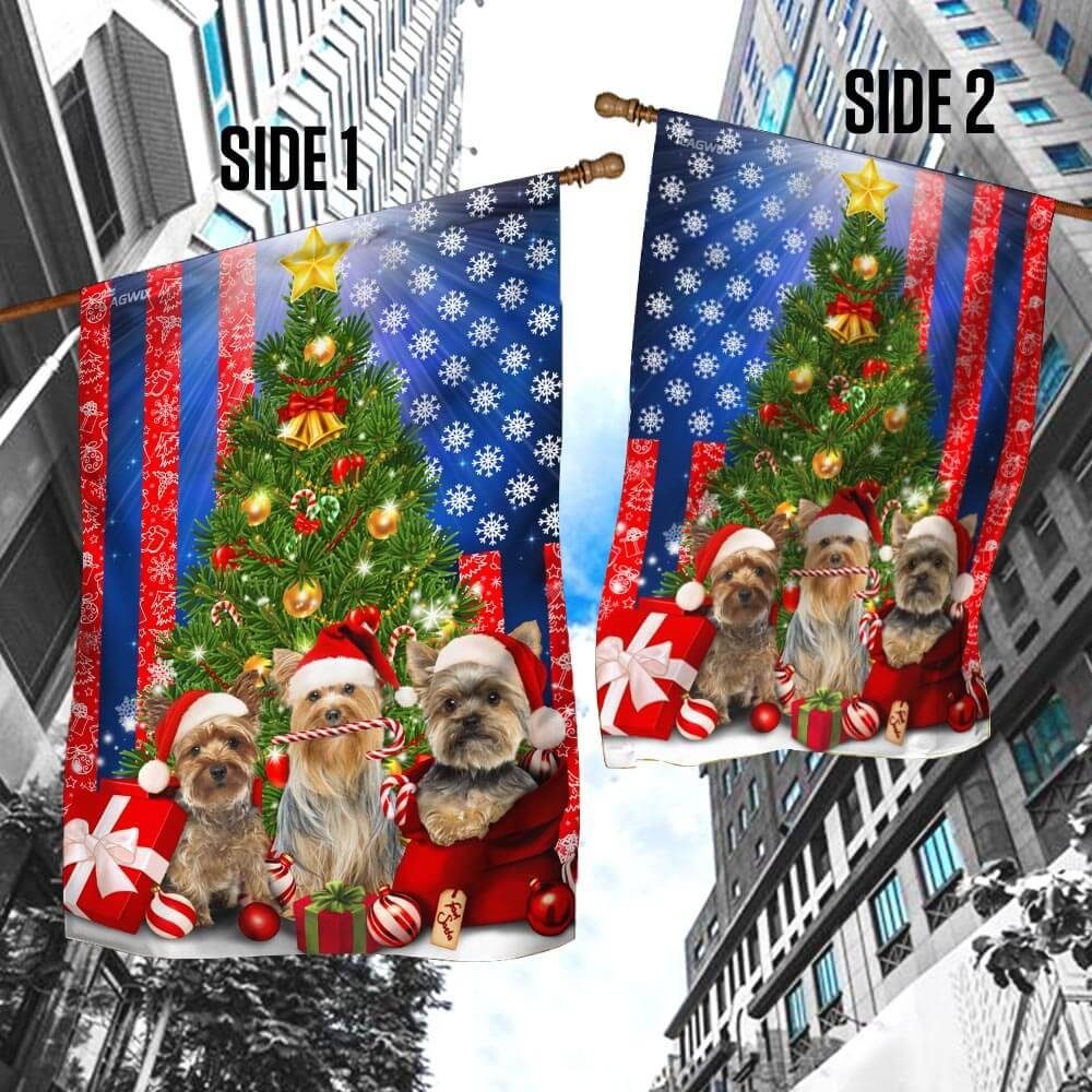 Yorkie Christmas Flag Flagwix™ Yorkshire Terrier Merry Christmas Flag - Image 4