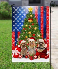 yorkie christmas flag flagwix™ yorkshire terrier merry christmas flag 8708
