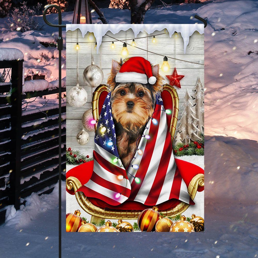 Yorkie Christmas Wrap In Glory American Flag THH3477F - Image 6