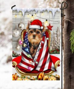 yorkie christmas wrap in glory american flag thh3477f 1302