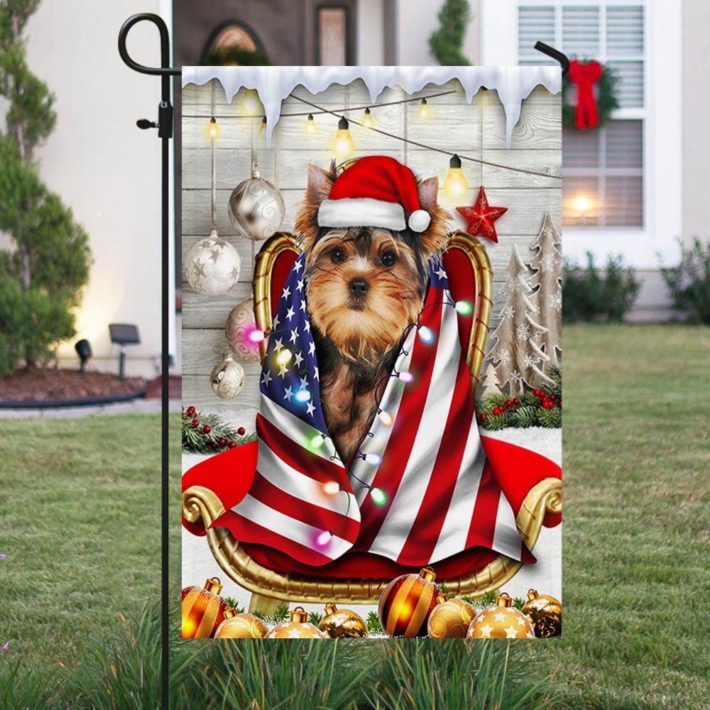 Yorkie Christmas Wrap In Glory American Flag THH3477F - Image 5