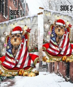 yorkie christmas wrap in glory american flag thh3477f 2705