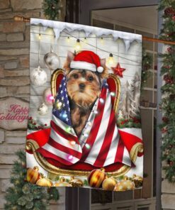 yorkie christmas wrap in glory american flag thh3477f 8472