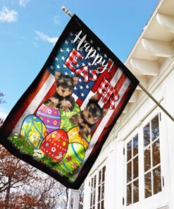 yorkie dog easter egg hunt flag 2259
