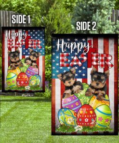 yorkie dog easter egg hunt flag 3187