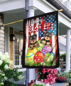 yorkie dog easter egg hunt flag 3940