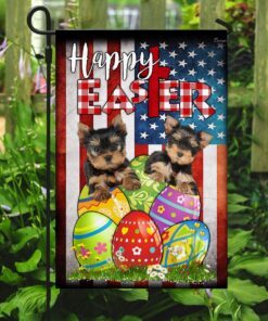 yorkie dog easter egg hunt flag 4905