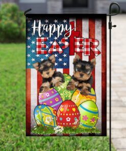 yorkie dog easter egg hunt flag 6254