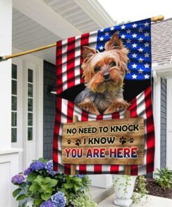 Yorkie Dog Flag No Need To Knock I Know You Are Here DBD3127Fv2