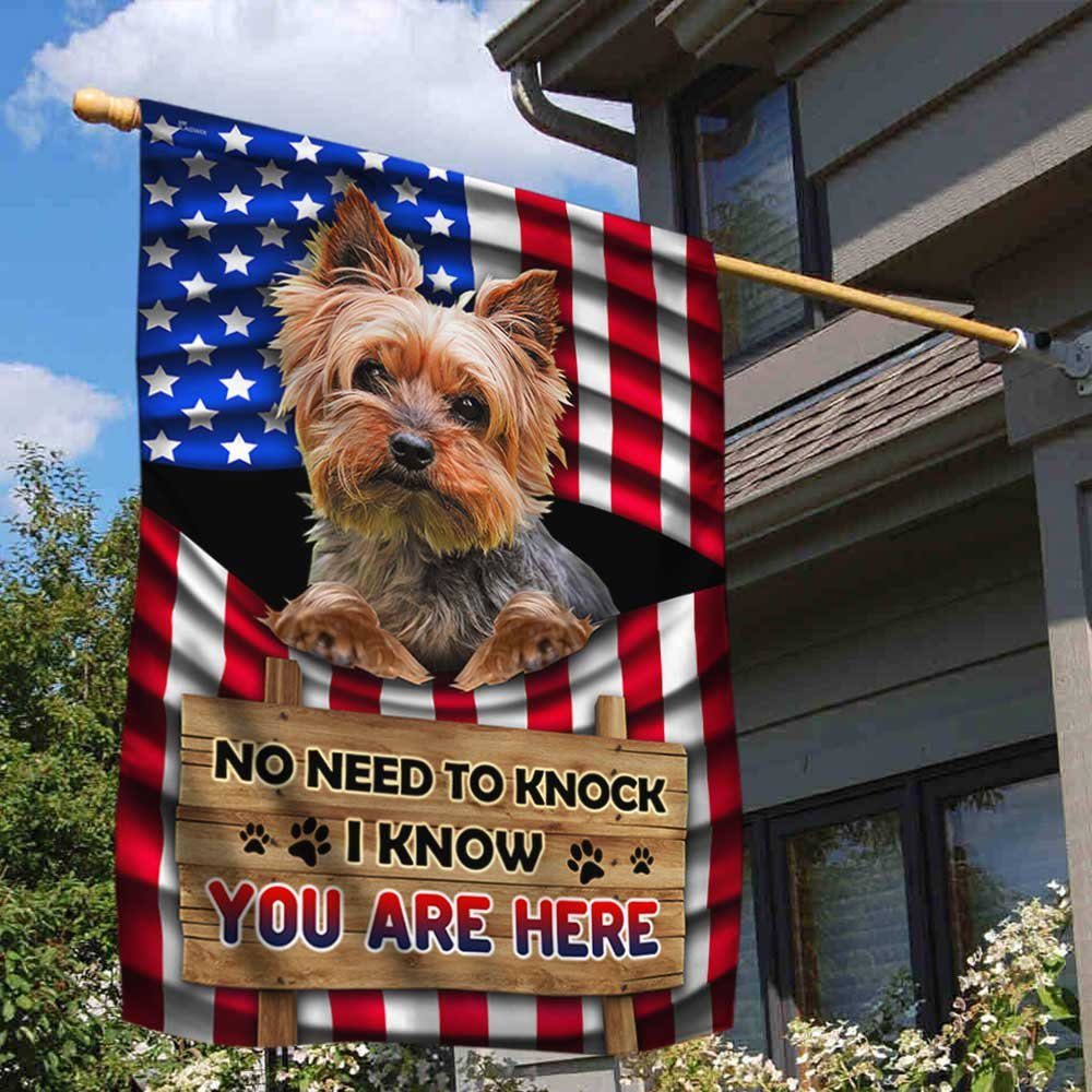 Yorkie Dog Flag No Need To Knock I Know You Are Here DBD3127Fv2 - Image 2