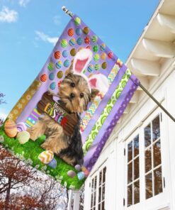 yorkshire terrier. happy easter american flag 3101