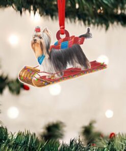 Yorkshire Terrier Dog Christmas Custom - Shaped Ornament Snow NTB383Ov1