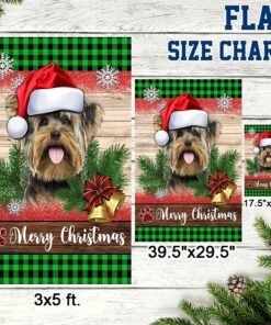 yorkshire terrier dog flag christmas dog lnt620f 6409