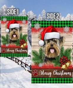 yorkshire terrier dog flag christmas dog lnt620f 6989