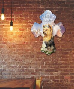 yorkshire terrier dog hanging metal sign child of god ntb339msv1 7295