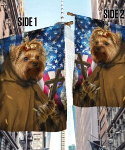 yorkshire terrier dog pastor flag pray believe lnt38f 2611